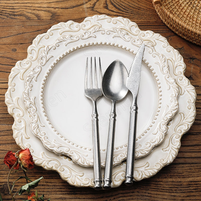 Skandishop Baroque Vintage Ceramic Dinner Plate
